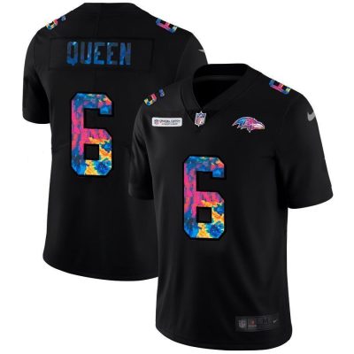 Baltimore Ravens #6 Patrick Queen Nike Multi-Color Black 2020 NFL Crucial Catch Vapor Untouchable Limited Jersey