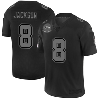 Baltimore Ravens #8 Lamar Jackson Nike Black 2019 Salute To Service Limited Stitched NFL Jersey