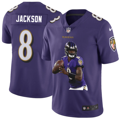 Baltimore Ravens #8 Lamar Jackson Nike Player Signature Moves Vapor Limited NFL Jersey Purple