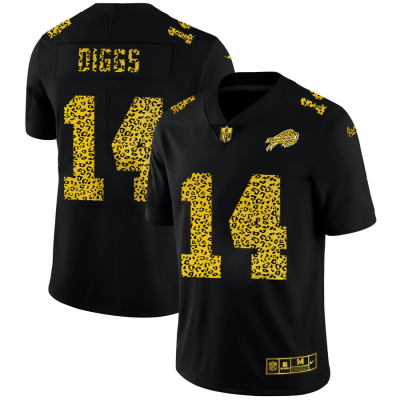 Buffalo Bills #14 Stefon Diggs Leopard Print Fashion Vapor Limited NFL Jersey Black
