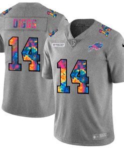 Buffalo Bills #14 Stefon Diggs Multi-Color 2020 NFL Crucial Catch NFL Jersey Greyheather