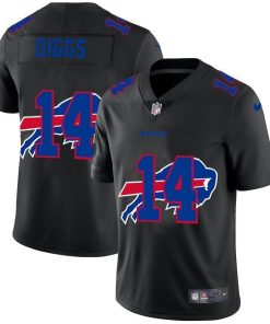 Buffalo Bills #14 Stefon Diggs Team Logo Dual Overlap Limited NFL Jersey Black