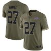 Buffalo Bills #27 Ttredavious White 2022 Salute To Service Limited Jersey - Olive