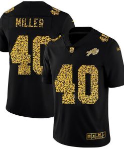 Buffalo Bills #40 Von Miller Leopard Print Fashion Vapor Limited NFL Jersey Black