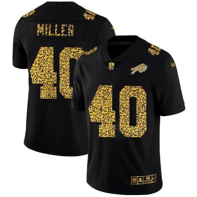 Buffalo Bills #40 Von Miller Leopard Print Fashion Vapor Limited NFL Jersey Black