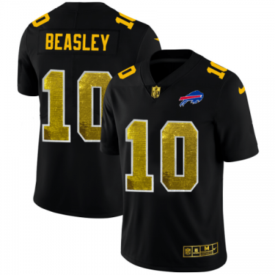 Buffalo Buffalo Bills #10 Cole Beasley Black Golden Sequin Vapor Limited NFL Jersey