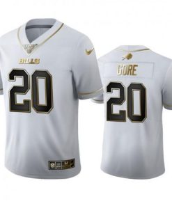 Buffalo Buffalo Bills #20 Frank Gore White Golden Edition Vapor Limited NFL 100 Jersey