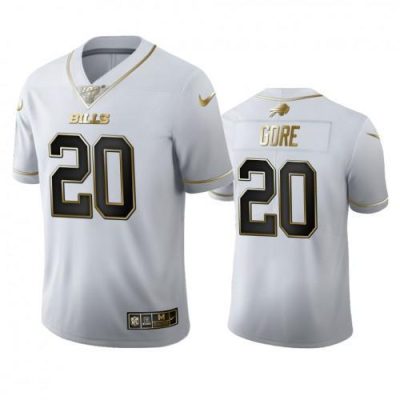 Buffalo Buffalo Bills #20 Frank Gore White Golden Edition Vapor Limited NFL 100 Jersey