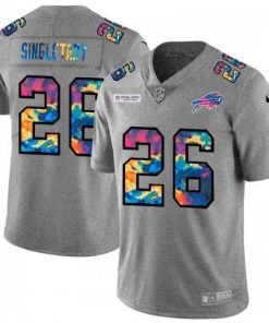 Buffalo Buffalo Bills #26 Devin Singletary Multi-Color 2020 NFL Crucial Catch NFL Jersey Greyheather