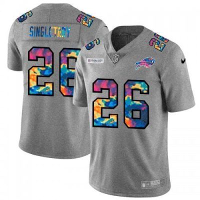 Buffalo Buffalo Bills #26 Devin Singletary Multi-Color 2020 NFL Crucial Catch NFL Jersey Greyheather
