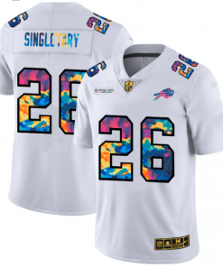 Buffalo Buffalo Bills #26 Devin Singletary White Multi-Color 2020 NFL Crucial Catch Limited NFL Jersey