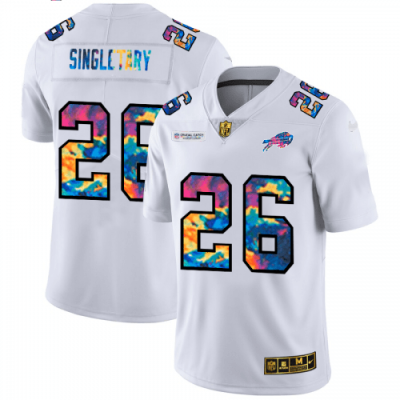 Buffalo Buffalo Bills #26 Devin Singletary White Multi-Color 2020 NFL Crucial Catch Limited NFL Jersey