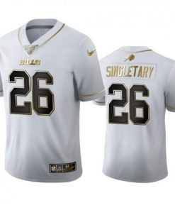 Buffalo Buffalo Bills #26 Devin Singletary White White Golden Edition Vapor Limited NFL 100 Jersey