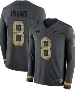 Buffalo Buffalo Bills #8 O. J. Howard Anthracite Salute to Service Stitched NFL Limited Therma Long Sleeve Jersey
