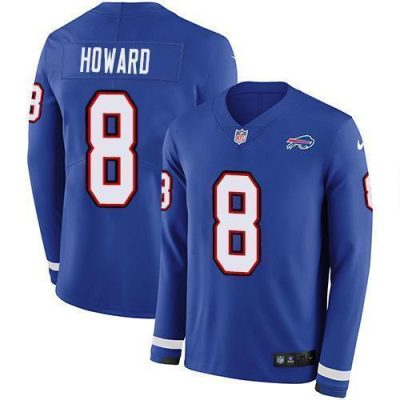 Buffalo Buffalo Bills #8 O. J. Howard Royal Blue Team Color Stitched NFL Limited Therma Long Sleeve Jersey
