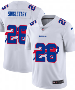 Buffalo Buffalo Bills?#26 Devin Singletary White Team Logo Dual Overlap Limited NFL Jersey