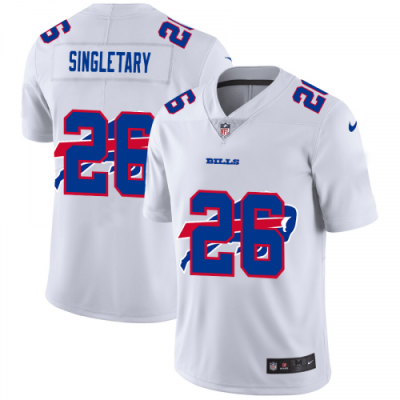 Buffalo Buffalo Bills?#26 Devin Singletary White Team Logo Dual Overlap Limited NFL Jersey