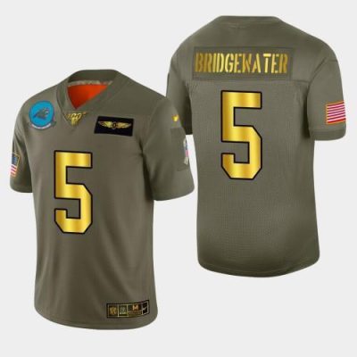 Carolina Panthers #5 Teddy Bridgewater Nike Olive Gold 2019 Salute to Service Limited Jersey