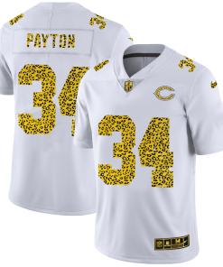Chicago Bears #34 Walter Payton Nike Flocked Leopard Print Vapor Limited NFL Jersey White