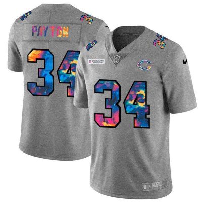 Chicago Bears #34 Walter Payton Nike Multi-Color 2020 NFL Crucial Catch NFL Jersey Greyheather