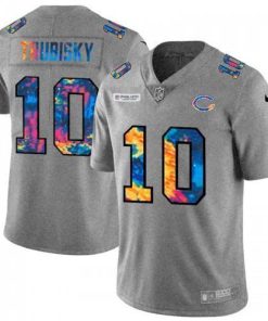 Chicago Chicago Bears #10 Mitchell Trubisky Nike Multi-Color 2020 NFL Crucial Catch NFL Jersey Greyheather