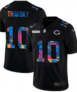 Chicago Chicago Bears #10 Mitchell Trubisky Nike Multi-Color Black 2020 NFL Crucial Catch Vapor Untouchable Limited Jersey
