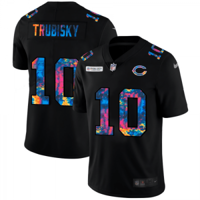 Chicago Chicago Bears #10 Mitchell Trubisky Nike Multi-Color Black 2020 NFL Crucial Catch Vapor Untouchable Limited Jersey