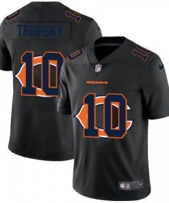 Chicago Chicago Bears #10 Mitchell Trubisky Nike Team Logo Dual Overlap Limited NFL Jersey Black