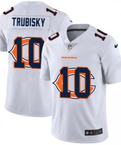 Chicago Chicago Bears #10 Mitchell Trubisky White Nike Team Logo Dual Overlap Limited NFL Jersey