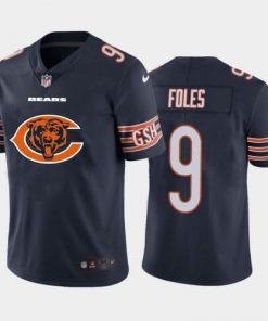 Chicago Chicago Bears #9 Nick Foles Navy Blue Nike Big Team Logo Vapor Limited NFL Jersey