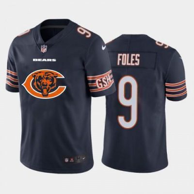 Chicago Chicago Bears #9 Nick Foles Navy Blue Nike Big Team Logo Vapor Limited NFL Jersey