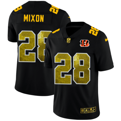 Cincinnati Bengals #28 Joe Mixon Black Nike Golden Sequin Vapor Limited NFL Jersey