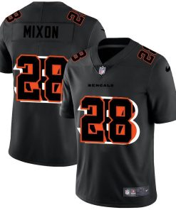 Cincinnati Bengals #28 Joe Mixon Nike Team Logo Dual Overlap Limited NFL Jersey Black