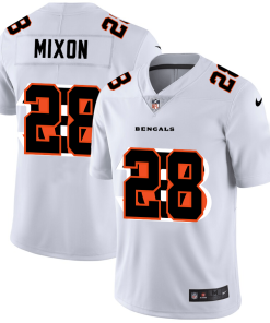 Cincinnati Bengals #28 Joe Mixon White Nike Team Logo Dual Overlap Limited NFL Jersey