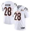 Cincinnati Bengals #28 Joe Mixon White Super Bowl LVI Patch Nike Vapor Limited Jersey