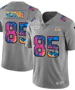 Cincinnati Bengals #85 Tee Higgins Nike Multi-Color 2020 NFL Crucial Catch NFL Jersey Greyheather