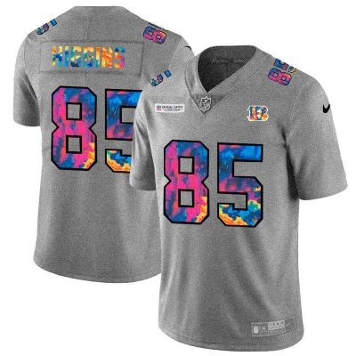 Cincinnati Bengals #85 Tee Higgins Nike Multi-Color 2020 NFL Crucial Catch NFL Jersey Greyheather