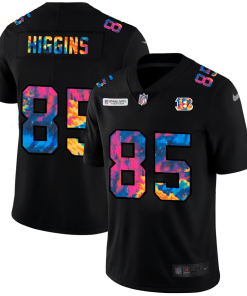 Cincinnati Bengals #85 Tee Higgins Nike Multi-Color Black 2020 NFL Crucial Catch Vapor Untouchable Limited Jersey