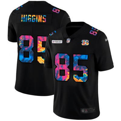 Cincinnati Bengals #85 Tee Higgins Nike Multi-Color Black 2020 NFL Crucial Catch Vapor Untouchable Limited Jersey