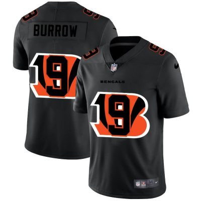 Cincinnati Bengals #9 Joe Burrow Nike Team Logo Dual Overlap Limited NFL Jersey Black