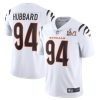 Cincinnati Bengals #94 Sam Hubbard White Super Bowl LVI Patch Nike Vapor Limited Jersey