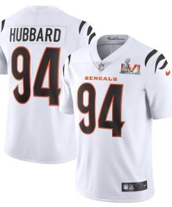 Cincinnati Bengals #94 Sam Hubbard White Super Bowl LVI Patch Nike Vapor Limited Jersey