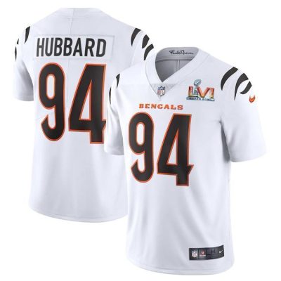 Cincinnati Bengals #94 Sam Hubbard White Super Bowl LVI Patch Nike Vapor Limited Jersey