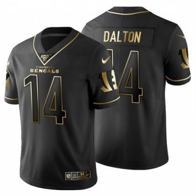 Cincinnati Cincinnati Bengals #14 Andy Dalton Nike Black Golden Limited NFL 100 Jersey