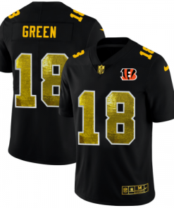 Cincinnati Cincinnati Bengals #18 A.J. Green Black Nike Golden Sequin Vapor Limited NFL Jersey