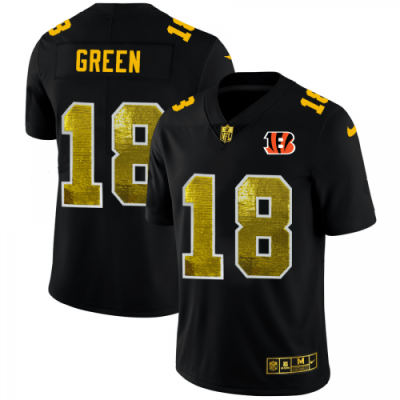 Cincinnati Cincinnati Bengals #18 A.J. Green Black Nike Golden Sequin Vapor Limited NFL Jersey