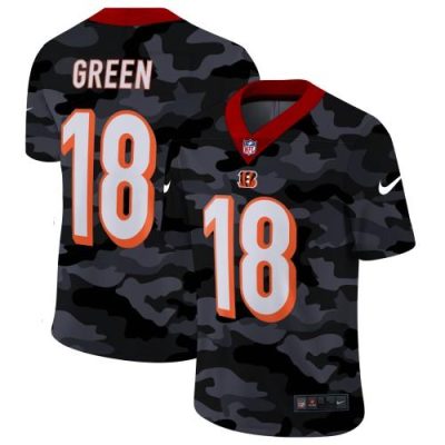 Cincinnati Cincinnati Bengals #18 A.J. Green Nike 2020 Black CAMO Vapor Untouchable Limited Stitched NFL Jersey
