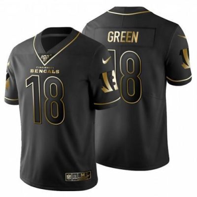 Cincinnati Cincinnati Bengals #18 A.J. Green Nike Black Golden Limited NFL 100 Jersey