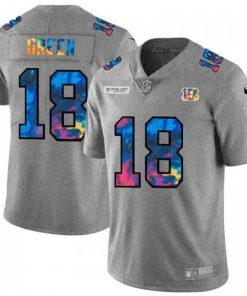 Cincinnati Cincinnati Bengals #18 A.J. Green Nike Multi-Color 2020 NFL Crucial Catch NFL Jersey Greyheather