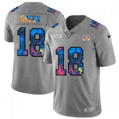 Cincinnati Cincinnati Bengals #18 A.J. Green Nike Multi-Color 2020 NFL Crucial Catch NFL Jersey Greyheather